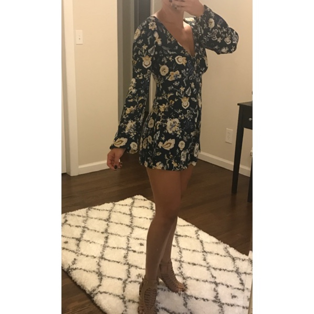 Long sleeve floral romper