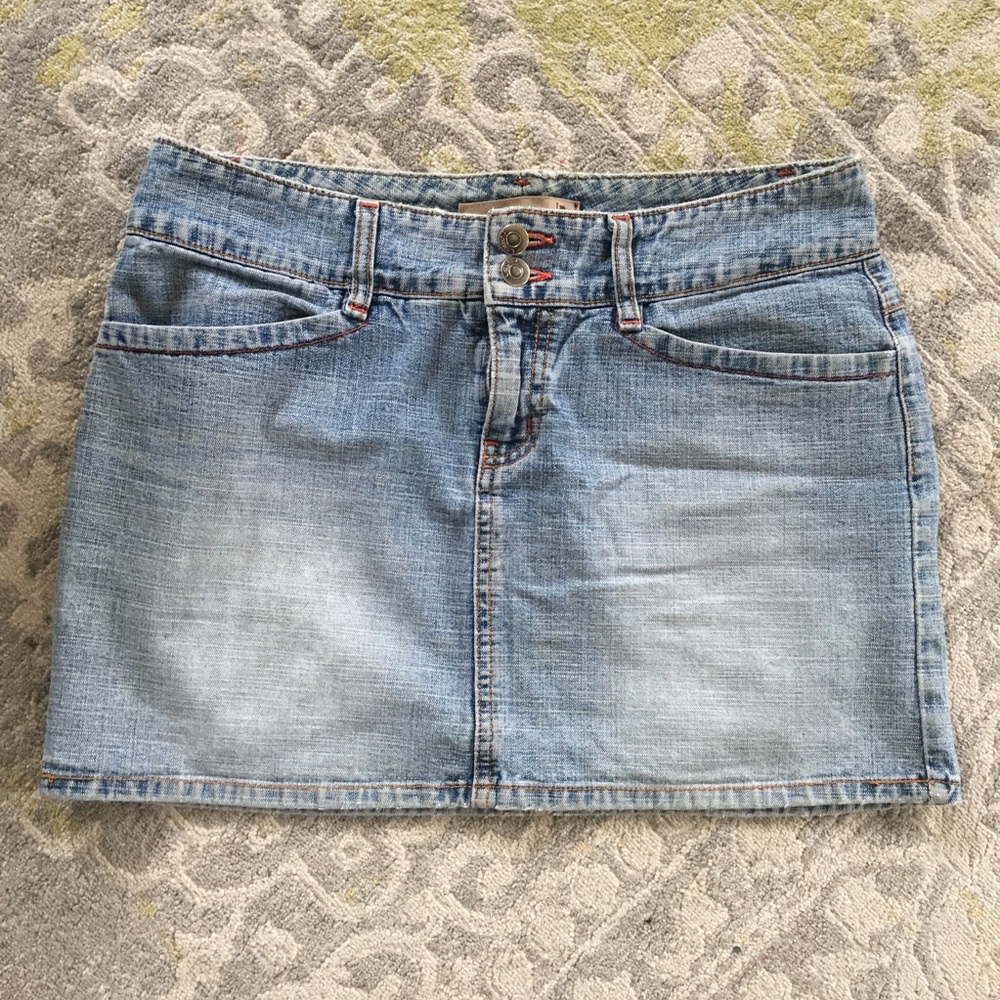 Jean skirt, mid rise