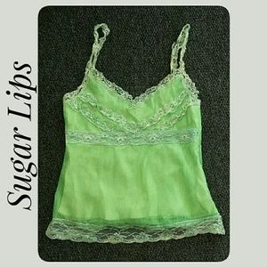 Sugarlips Tops - Sugar Lips Lime Green Bead Sequin Camisole Small Sugarlips Tops - Sugar Lips Lime Green Bead Sequin Camisole Small