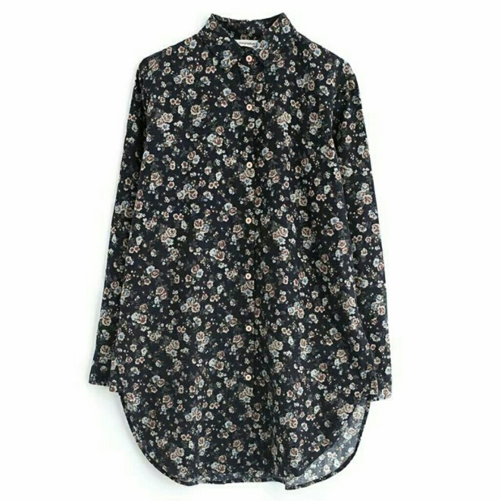 Flower Button Down Shirt - Picture 4 of 8