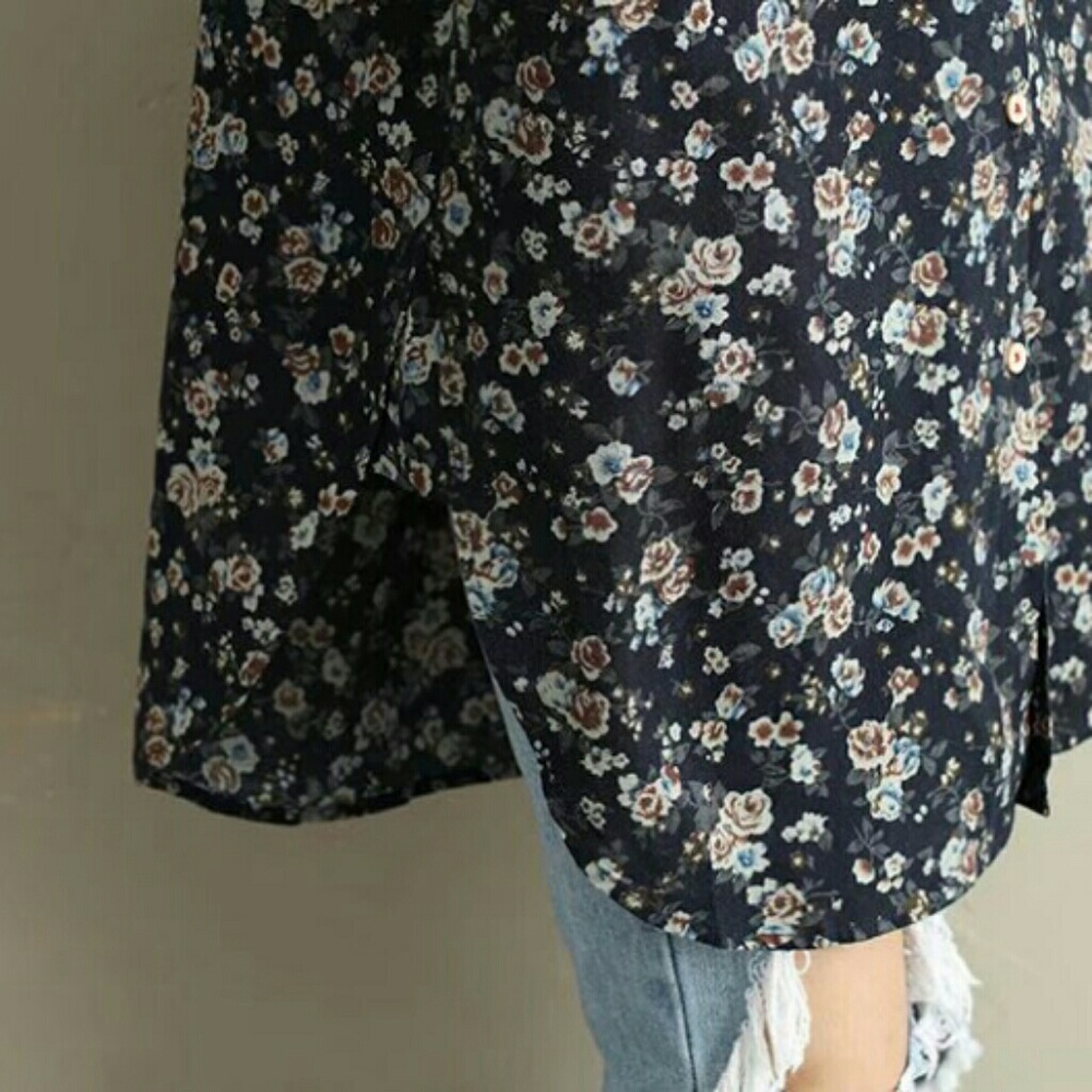 Flower Button Down Shirt - Picture 6 of 8