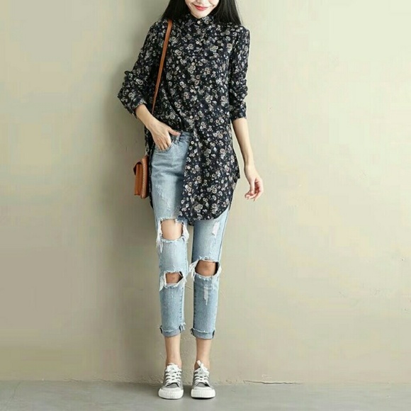 Flower Button Down Shirt - Picture 3 of 8