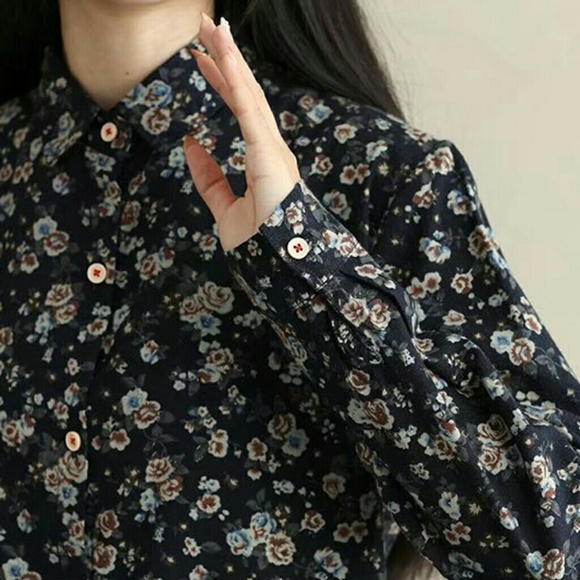 Flower Button Down Shirt - Picture 5 of 8