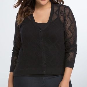 Torrid Pointelle Cardigan - Black