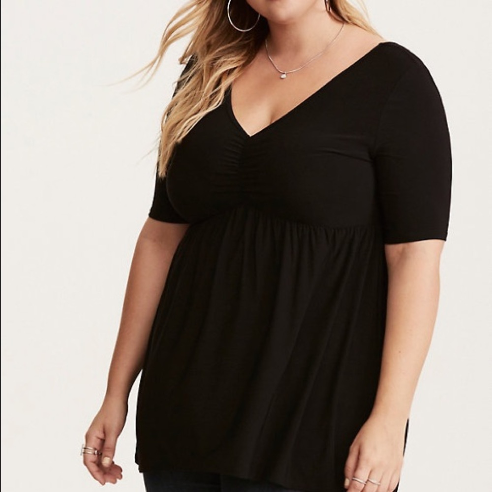 Torrid Hi Lo Babydoll Top in Black