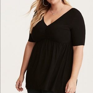 Torrid Hi Lo Babydoll Top in Black