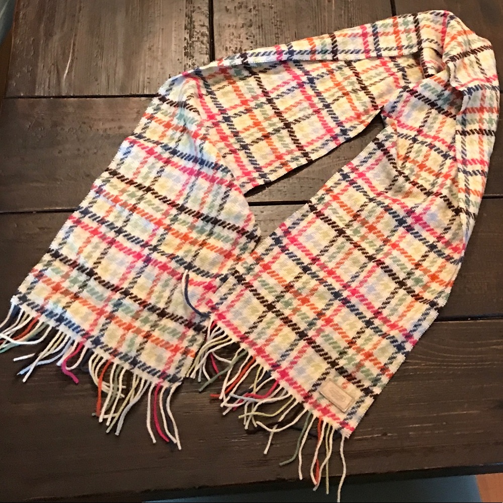 Coach Cashmere/Wool Multicolor Stripe Scarf