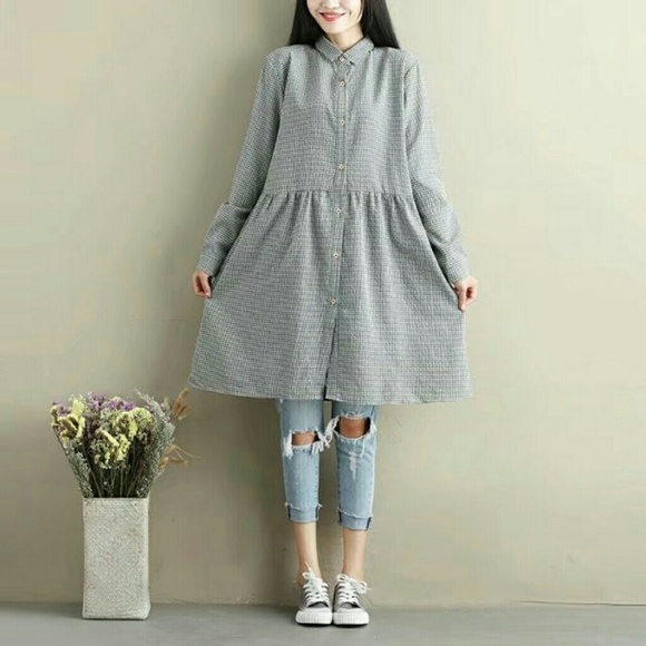 Plaid Long Dress - Picture 2 of 5