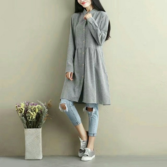 Plaid Long Dress - Picture 3 of 5