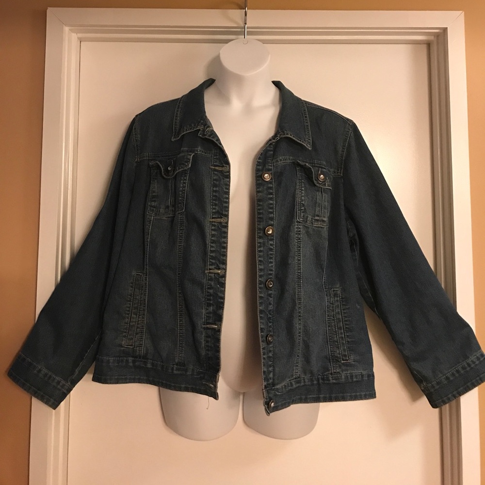 Blue denim jacket.