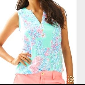 Lilly Pulitzer Mint Fresh Fansea Essie Top- Small