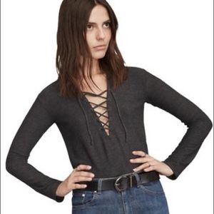 Reformation Lace Up Top