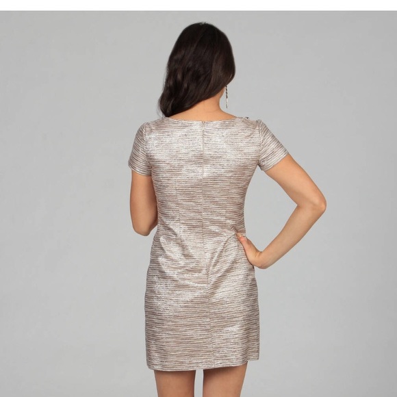 ELIZA J Brocade Rhinestone Metallic Dress 6P - Picture 2 of 8