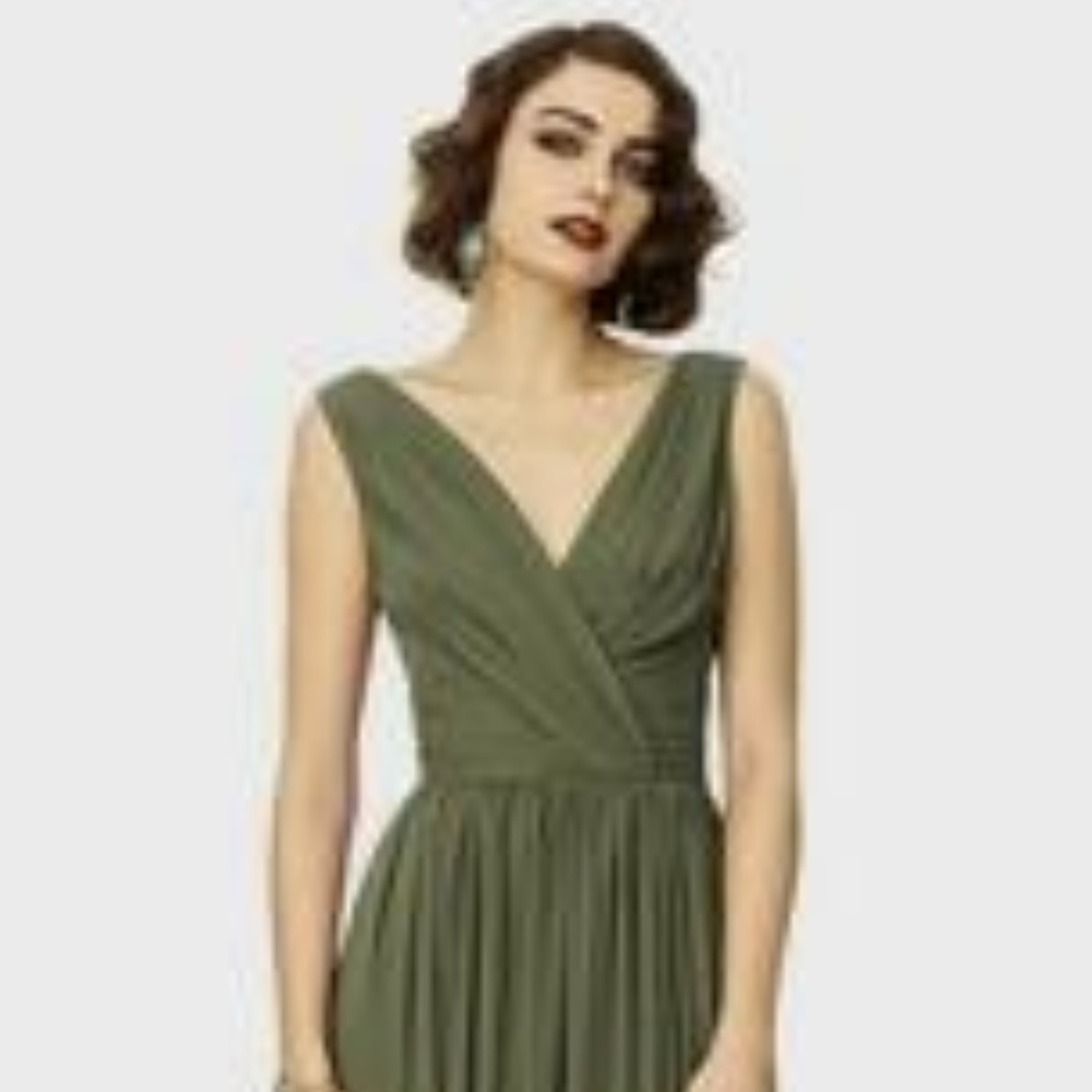 Dessy Moss Green bridesmaids Dress