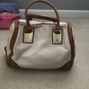 Off white and brown purse