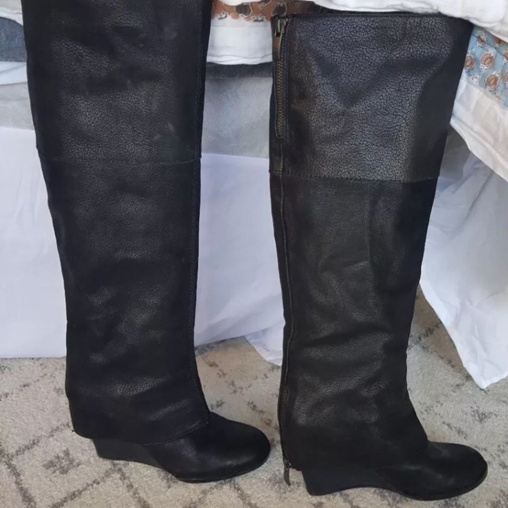 Vince Camuto Black Leather Abril Boots -SOLD-