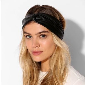 Goat leather turban style headband