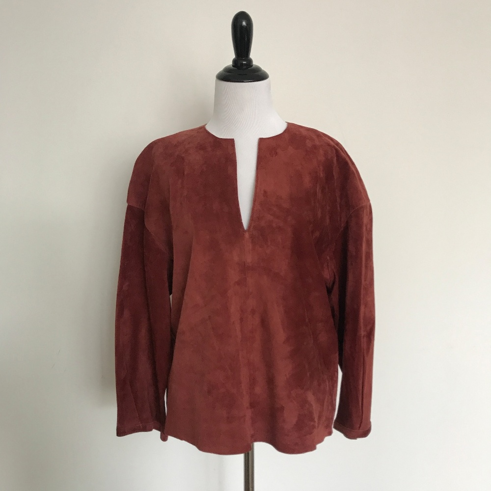 Tory Burch Maroon Suede Top Size  4