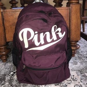 Maroon Victoria Secret (PINK) campus backpack