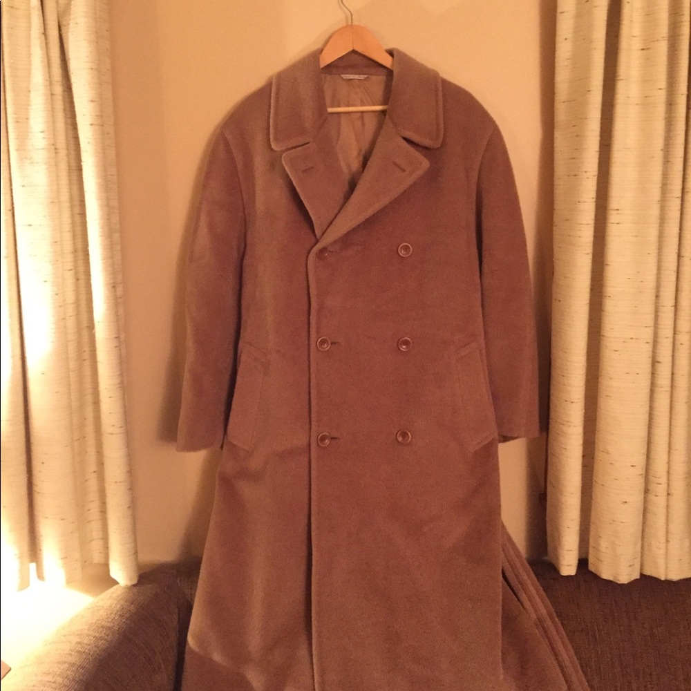 Vintage Italian Belted Camel Peacoat-Mohair Wool