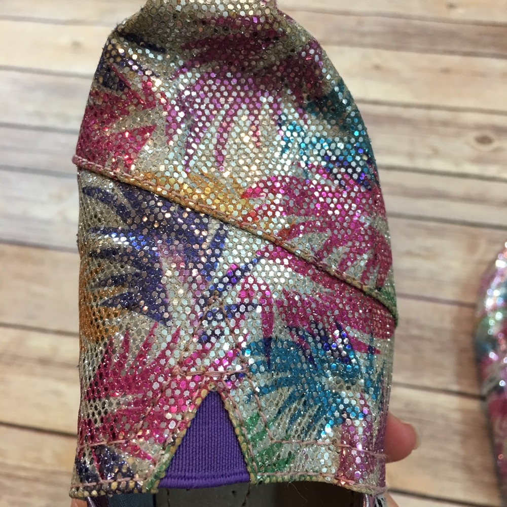 SOLD 2Y TOMS Girls Sparkle Slide On Flats Shoes - Picture 7 of 8