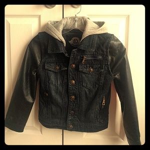 Boys Faux Leather and Denim Jacket
