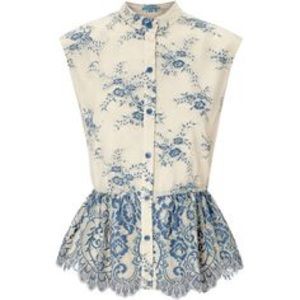Alice + Olivia peplum lace shirt