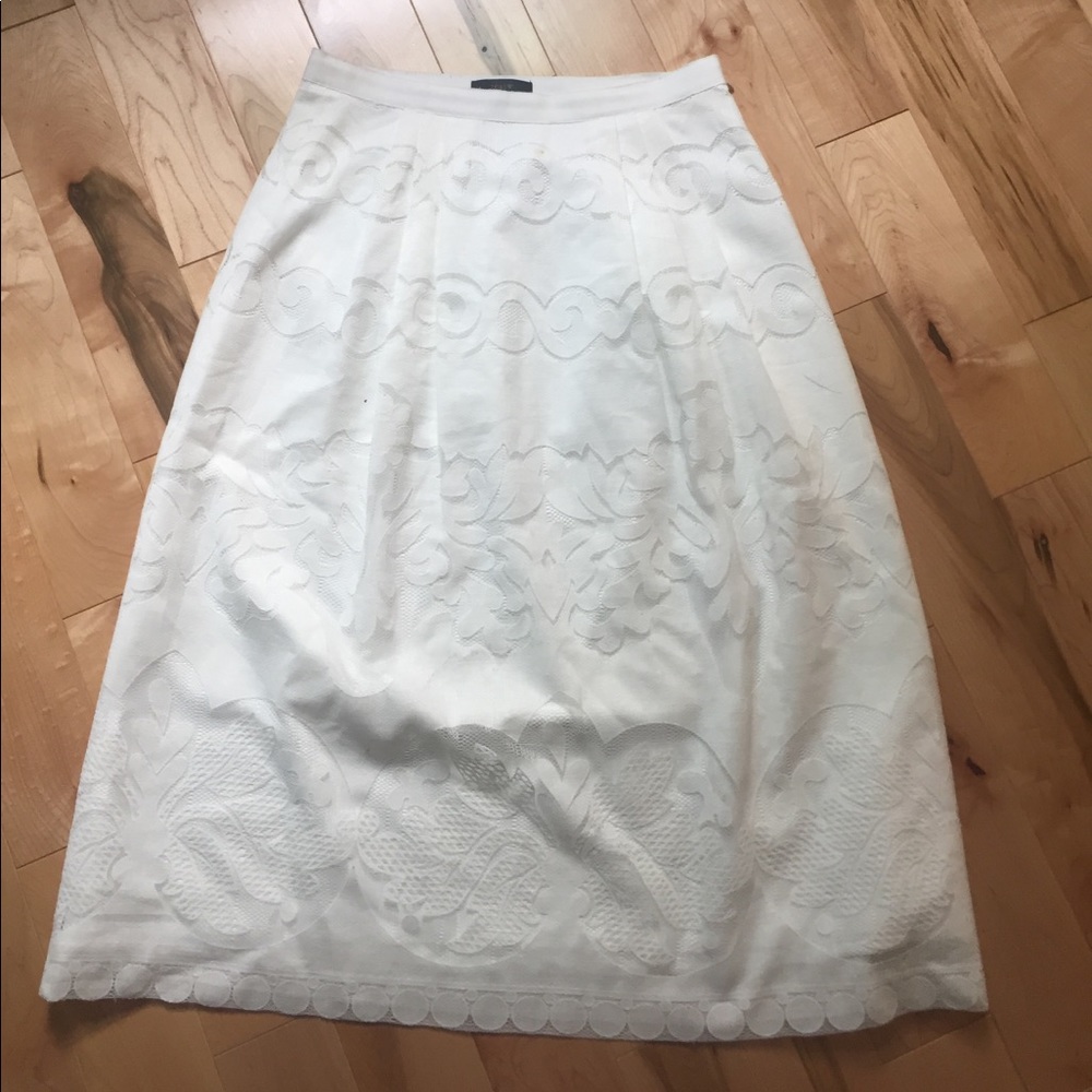 White Lace J Crew Midi Skirt