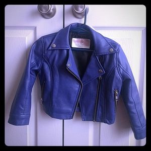 Toddler's Faux Purple Leather Jacket