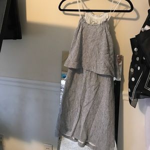 Blue and white seersucker Madewell dress