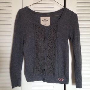 Lace Inset 3/4 Sleeve Sweater