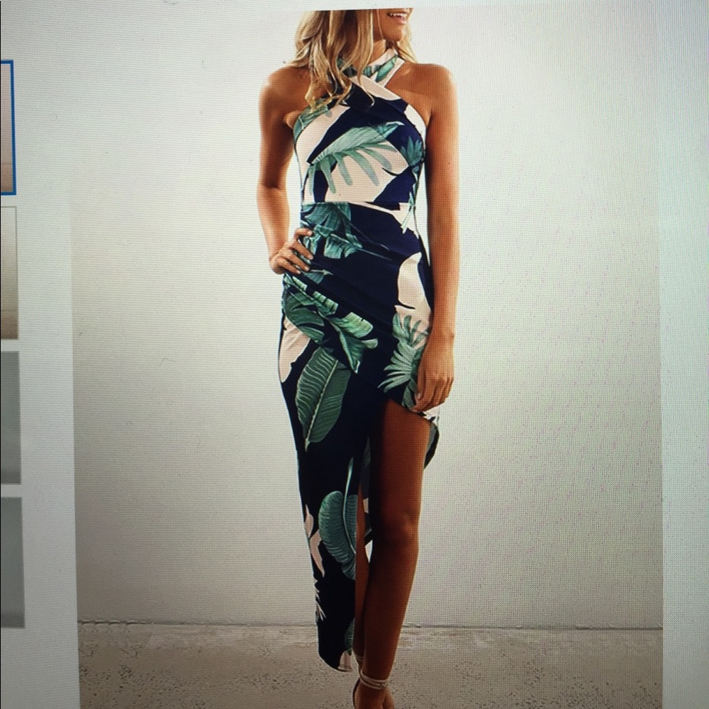 Printed Wrap Front Dress