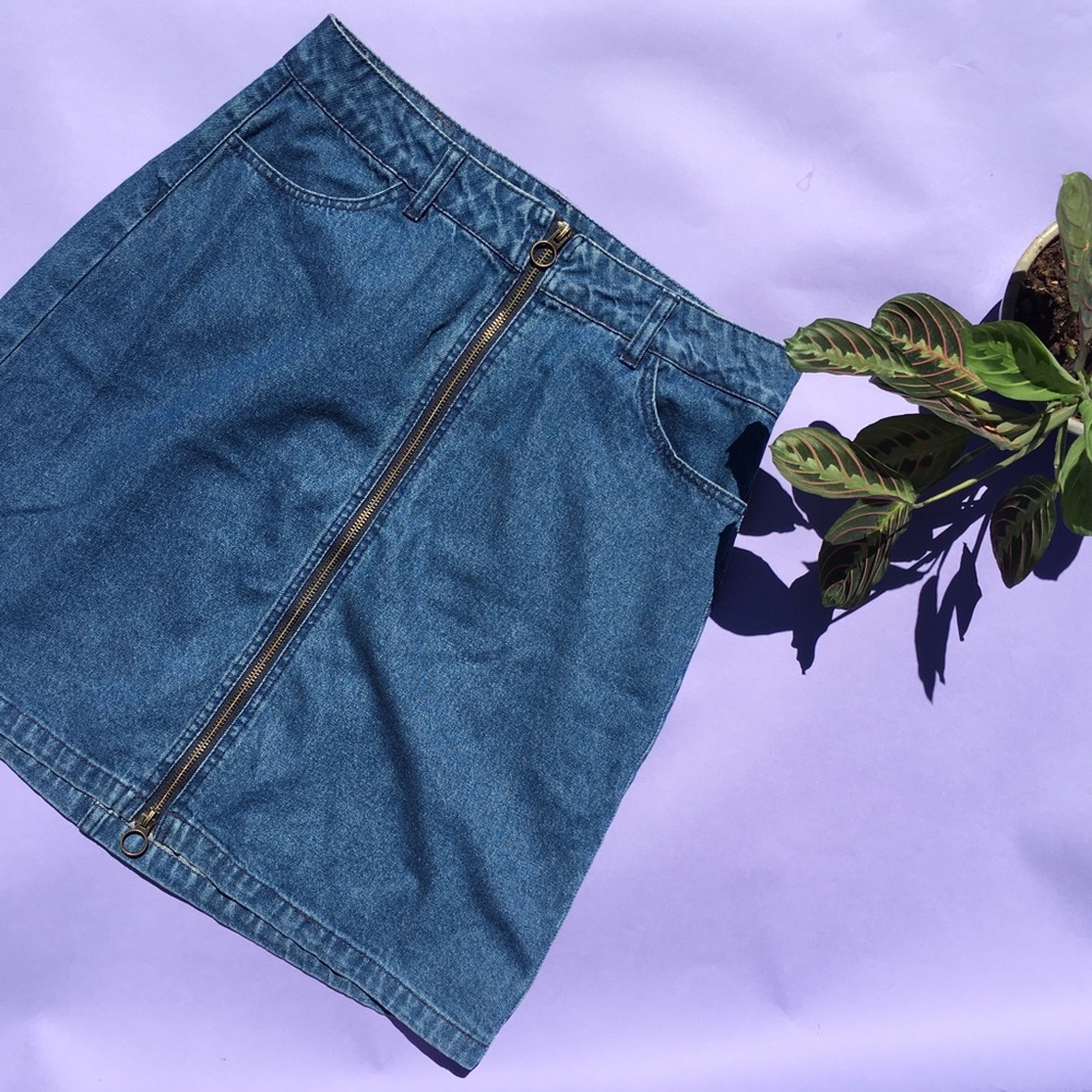 ASOS Denim Zip Front Skirt
