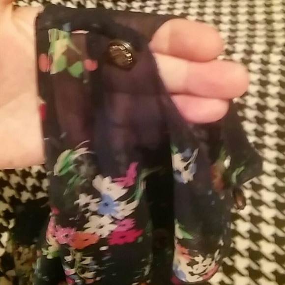 LIKE NEW Express Floral Navy Dress - Picture 3 of 4