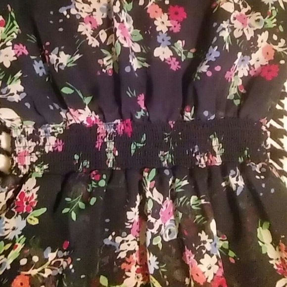 LIKE NEW Express Floral Navy Dress - Picture 2 of 4