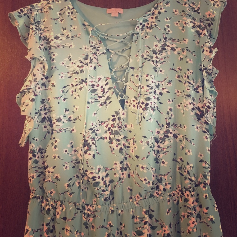 Teal Floral Dress