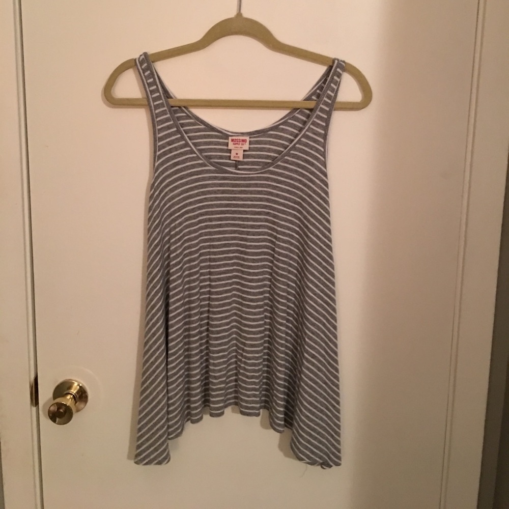 Grey and white stripe tank top