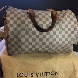 Authentic Louis Vuitton Speedy Damier Azur 35