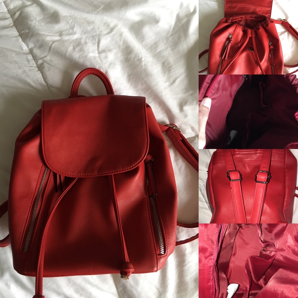 Cute red Small backpack/ purse