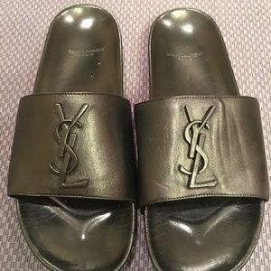 YSL Joan Brooch Slide Sandal, WORN ONCE, Size 10