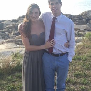 Jcrew slate grey, floor length dress