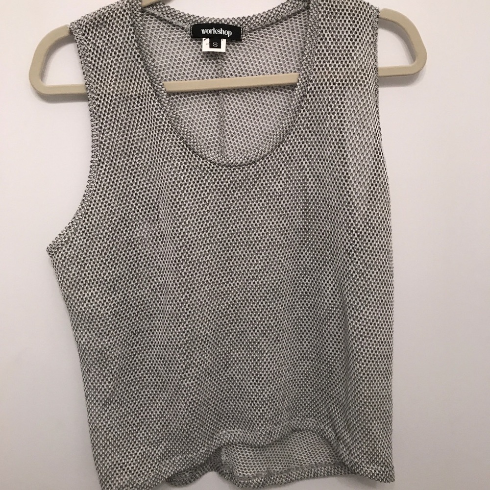 grey mesh tank top