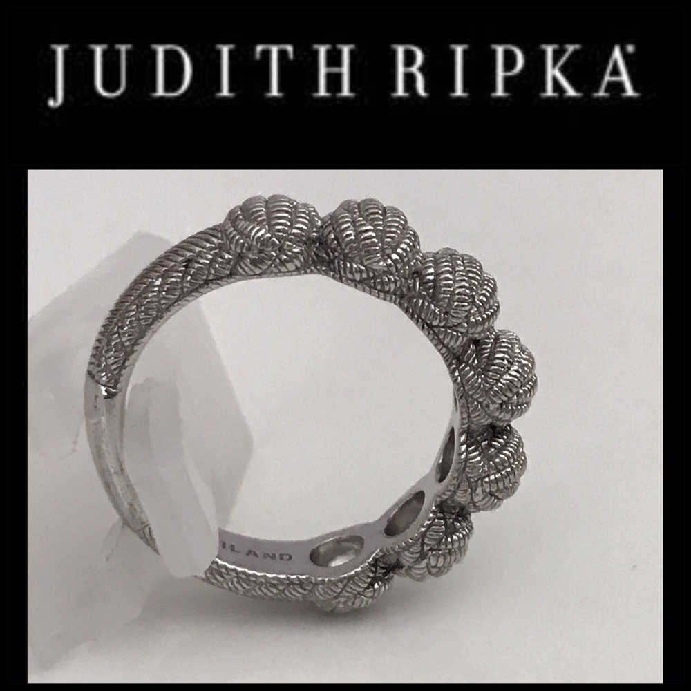 Judith Ripka Textured Twisted Ball Band Ring - Picture 1 of 8