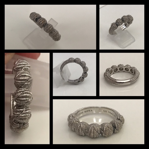 Judith Ripka Textured Twisted Ball Band Ring - Picture 3 of 8