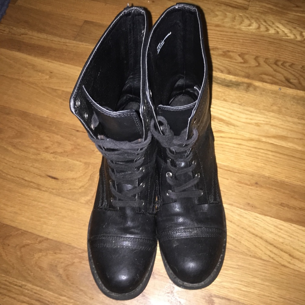 Black combat boots