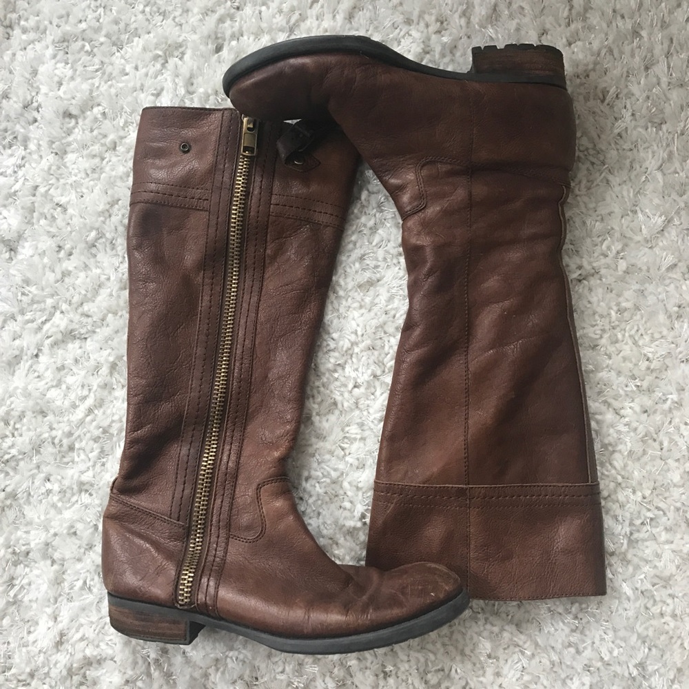 Knee-high Brown Leather Boots