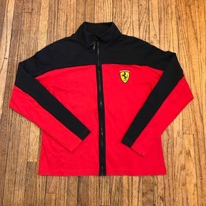 Ferrari Zip Up 100% Cotton Red/Black Jacket Sz S