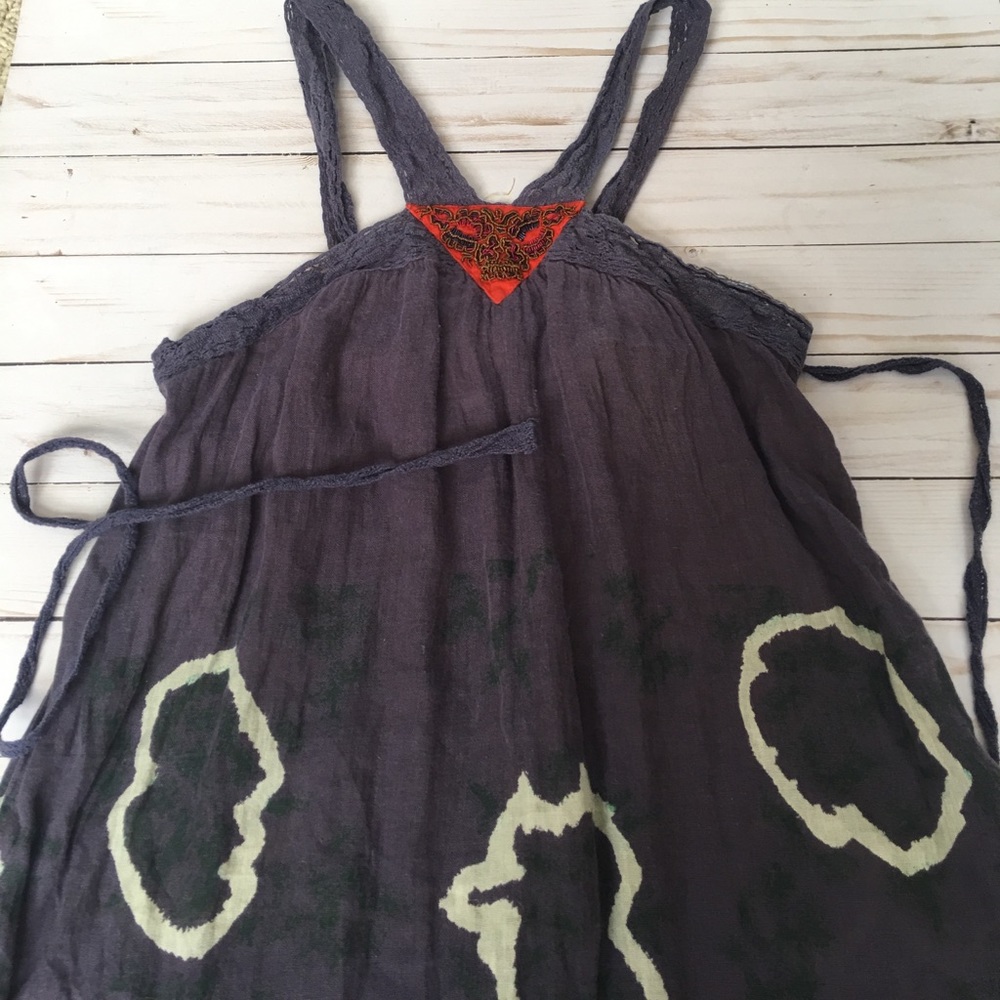 Free People Purple Tie Dye Linen Top