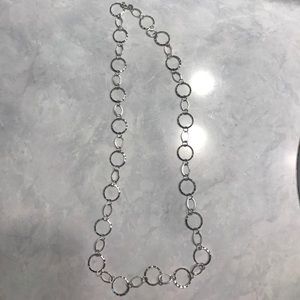 Long silver necklace!