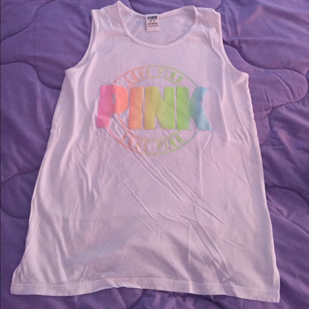 VS PINK white muscle tee